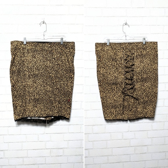 Tripp nyc Dresses & Skirts - Tripp NYC Leopard Lace Tie Pencil Skirt 14